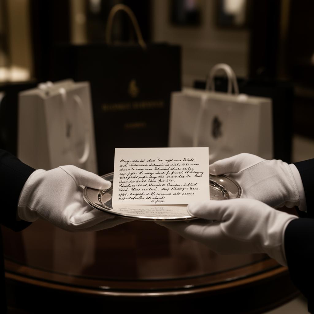 Luxury concierge Paris — white-gloved hands with a silver tray